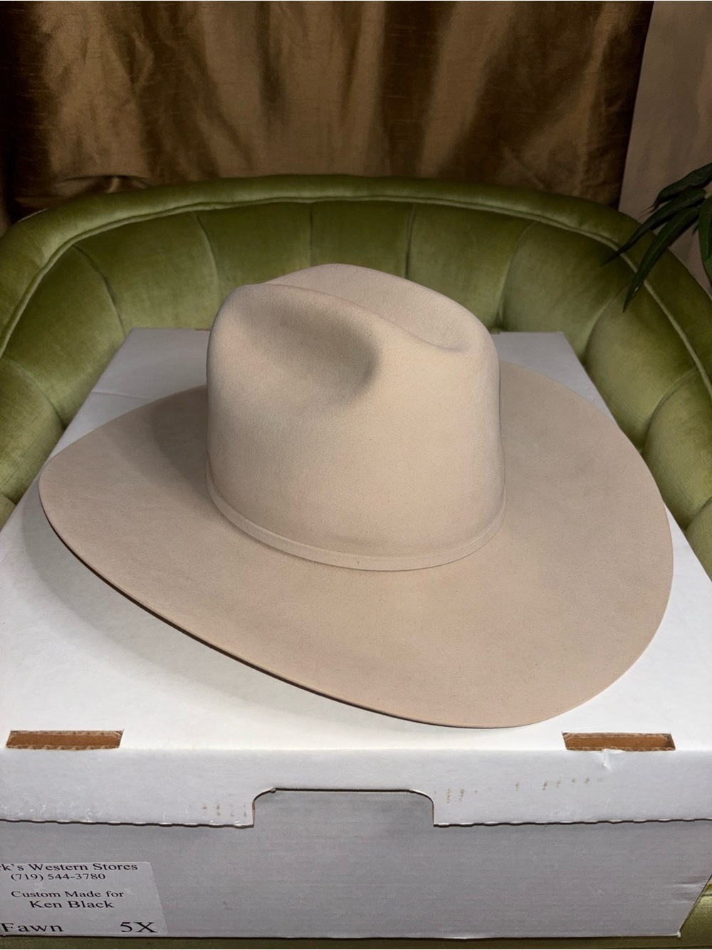 New Custom made 5X Greeley Hat Works W/ Original Box And custom Highlights 7 1/8 - Picture 3 of 12